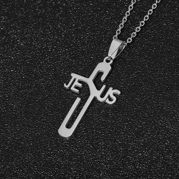 Christianartworkshop Collier en acier inoxydable avec croix de Jésus-Christ - image 4
