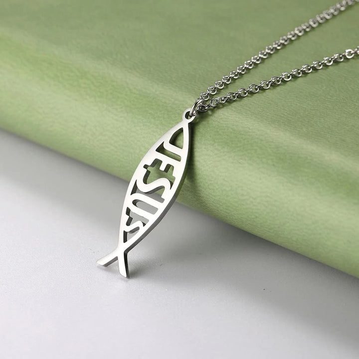 Christianartworkshop Collier en forme de poisson Jésus - Argent - image 6
