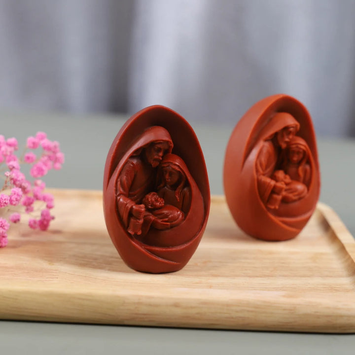 Moule en silicone pour figurine 3D faite main, moule pour bougie Sainte Famille - image 6