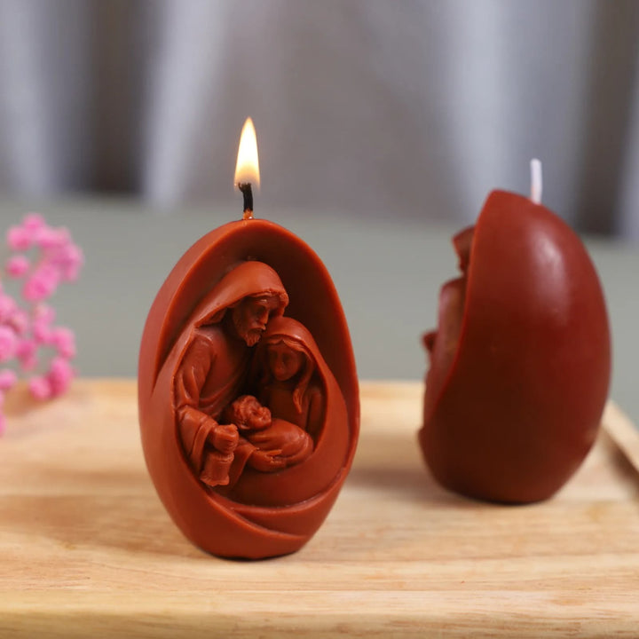 Moule en silicone pour figurine 3D faite main, moule pour bougie Sainte Famille - image 5