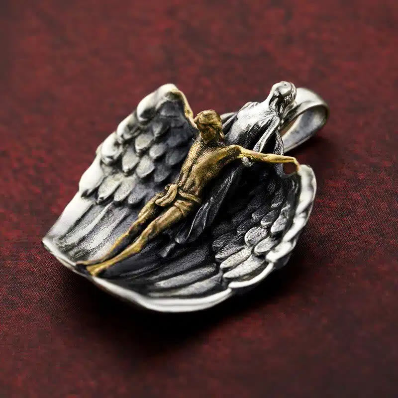 Christianartworkshop Collier religieux représentant l'ange rédempteur de Jésus saint - image 3