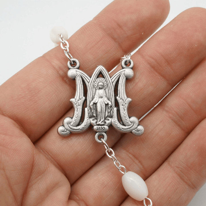 Christianartworkshop Sainte Vierge Marie : Chapelet catholique en nacre - image 2