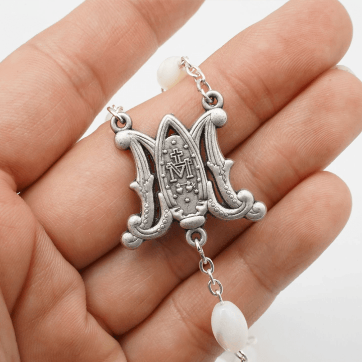 Christianartworkshop Sainte Vierge Marie : Chapelet catholique en nacre - image 3