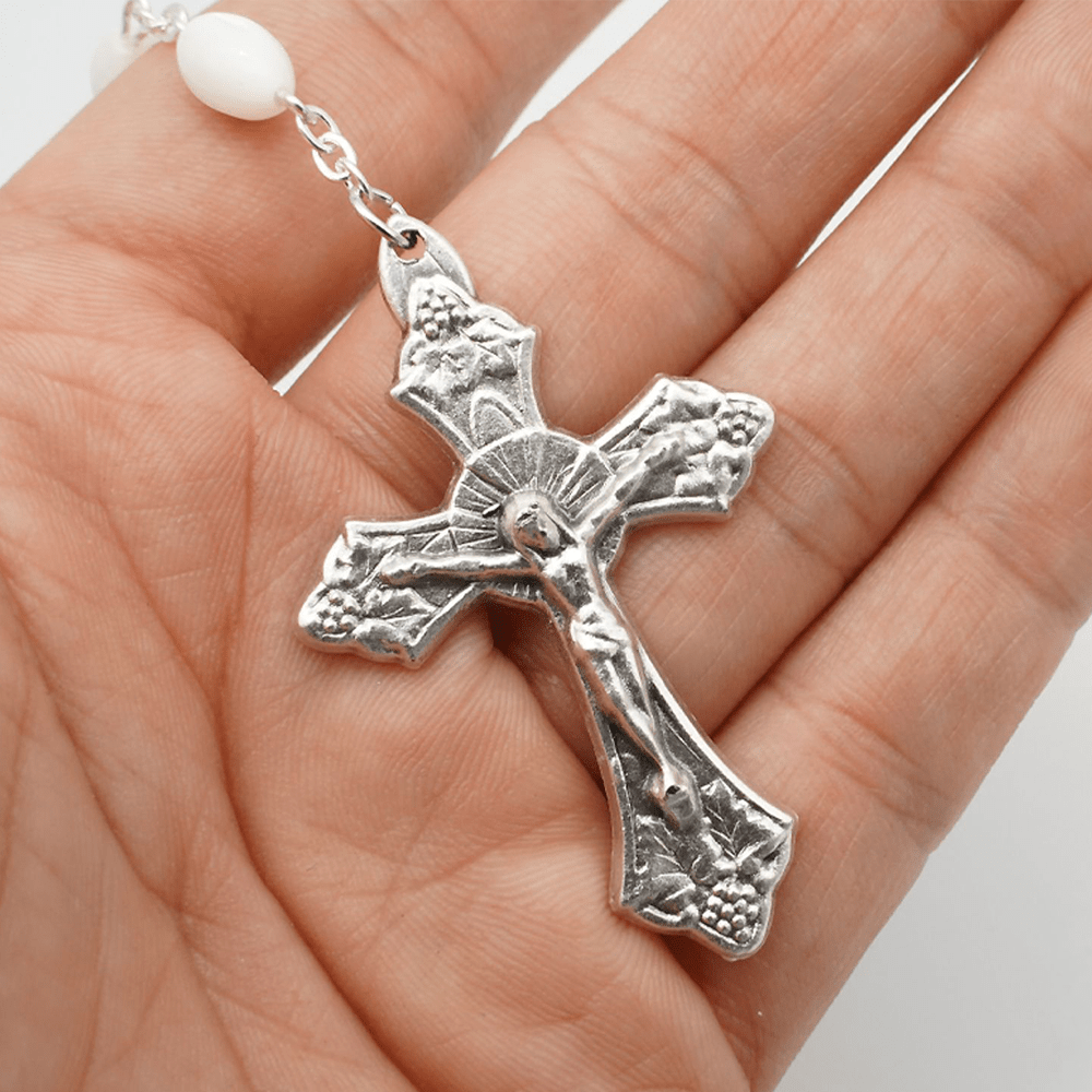 Christianartworkshop Sainte Vierge Marie : Chapelet catholique en nacre - image 1