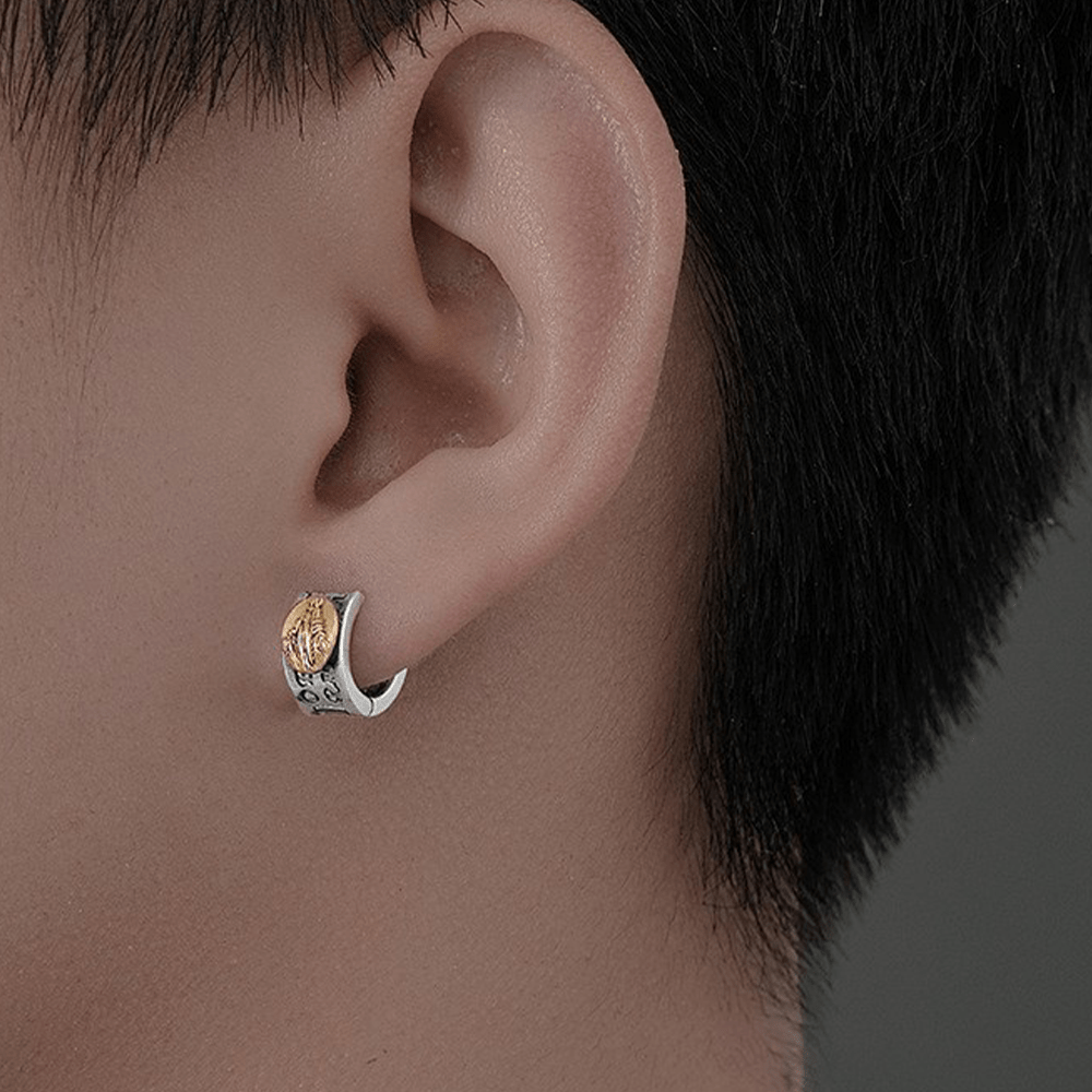 Boucles d'oreilles en argent Vierge Marie, bijoux religieux, Christianartworkshop - image 3