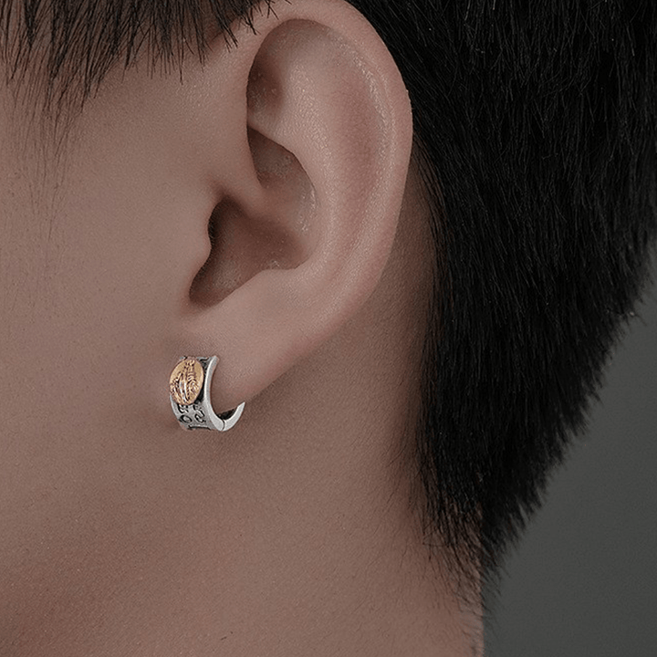 Boucles d'oreilles en argent Vierge Marie, bijoux religieux, Christianartworkshop - image 3