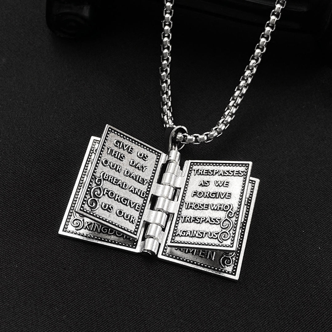 Christianartworkshop Collier chrétien avec pendentif Bible tournante - Métallique - image 0