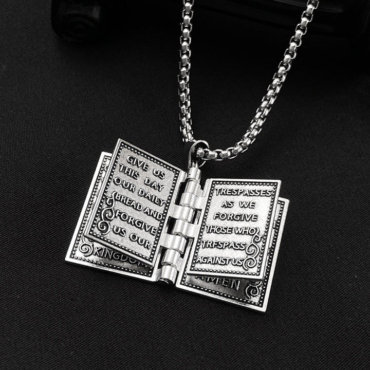 Christianartworkshop Collier chrétien avec pendentif Bible tournante - Métallique - image 0