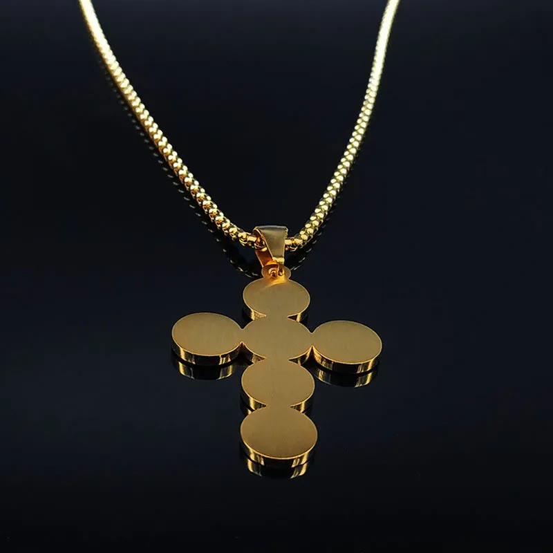 Collier pendentif rond en or avec croix de Saint-Benoît - image 5