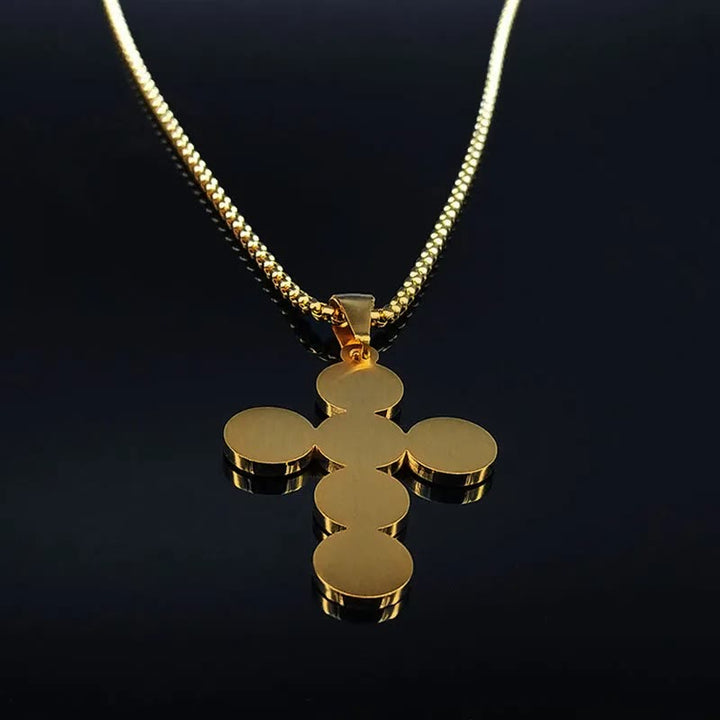 Collier pendentif rond en or avec croix de Saint-Benoît - image 5