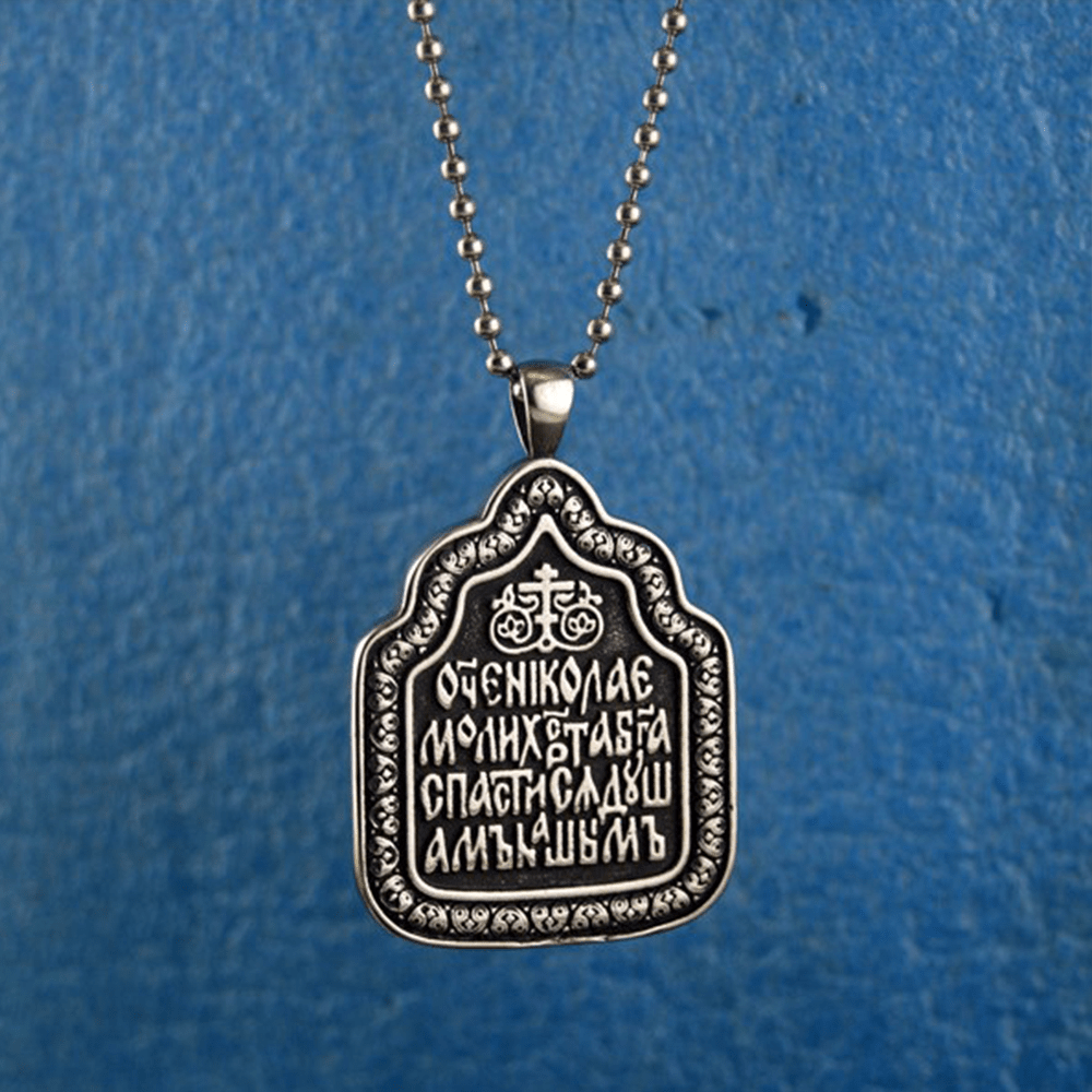 Christianartworkshop Collier en titane avec pendentif « Bénédiction du père » - image 1