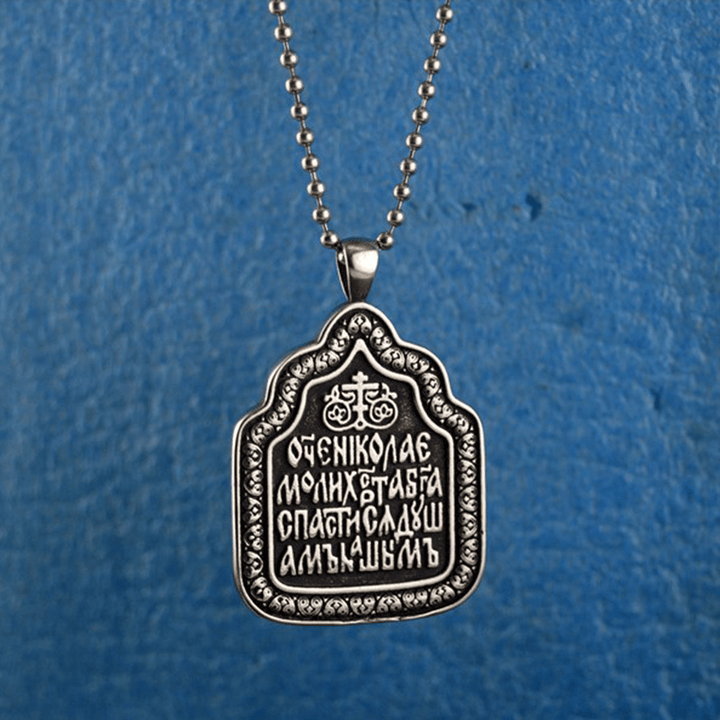Christianartworkshop Collier en titane avec pendentif « Bénédiction du père » - image 1