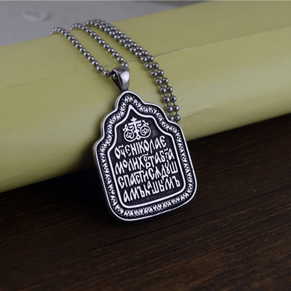Christianartworkshop Collier en titane avec pendentif « Bénédiction du père » - image 3