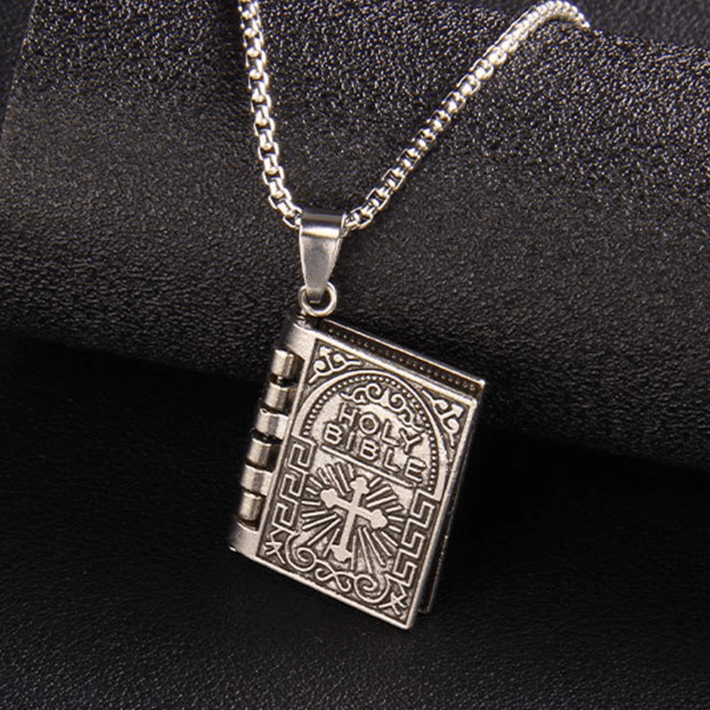 Christianartworkshop Collier de qualité avec pendentif croix tournante et Sainte Bible - image 11