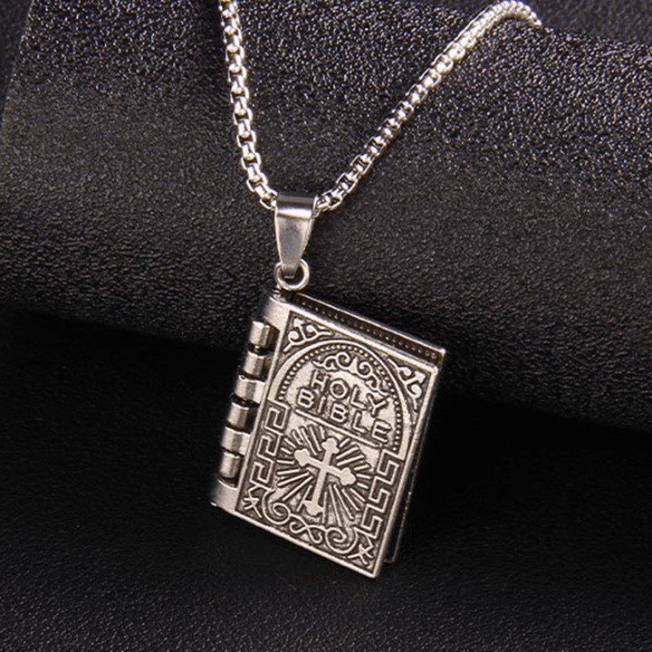 Christianartworkshop Collier de qualité avec pendentif croix tournante et Sainte Bible - image 11