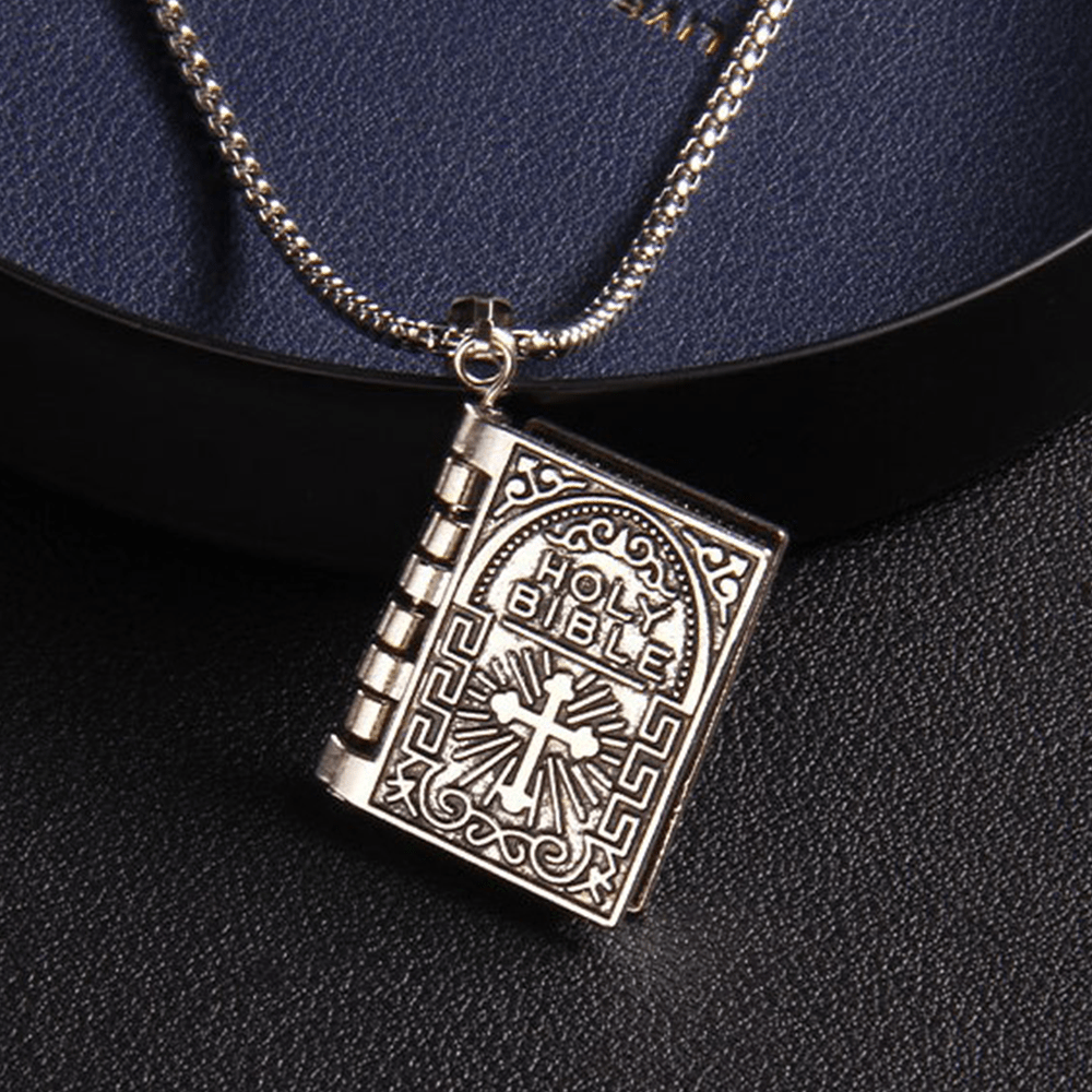Christianartworkshop Collier de qualité avec pendentif croix tournante et Sainte Bible - image 10