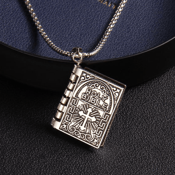 Christianartworkshop Collier de qualité avec pendentif croix tournante et Sainte Bible - image 10