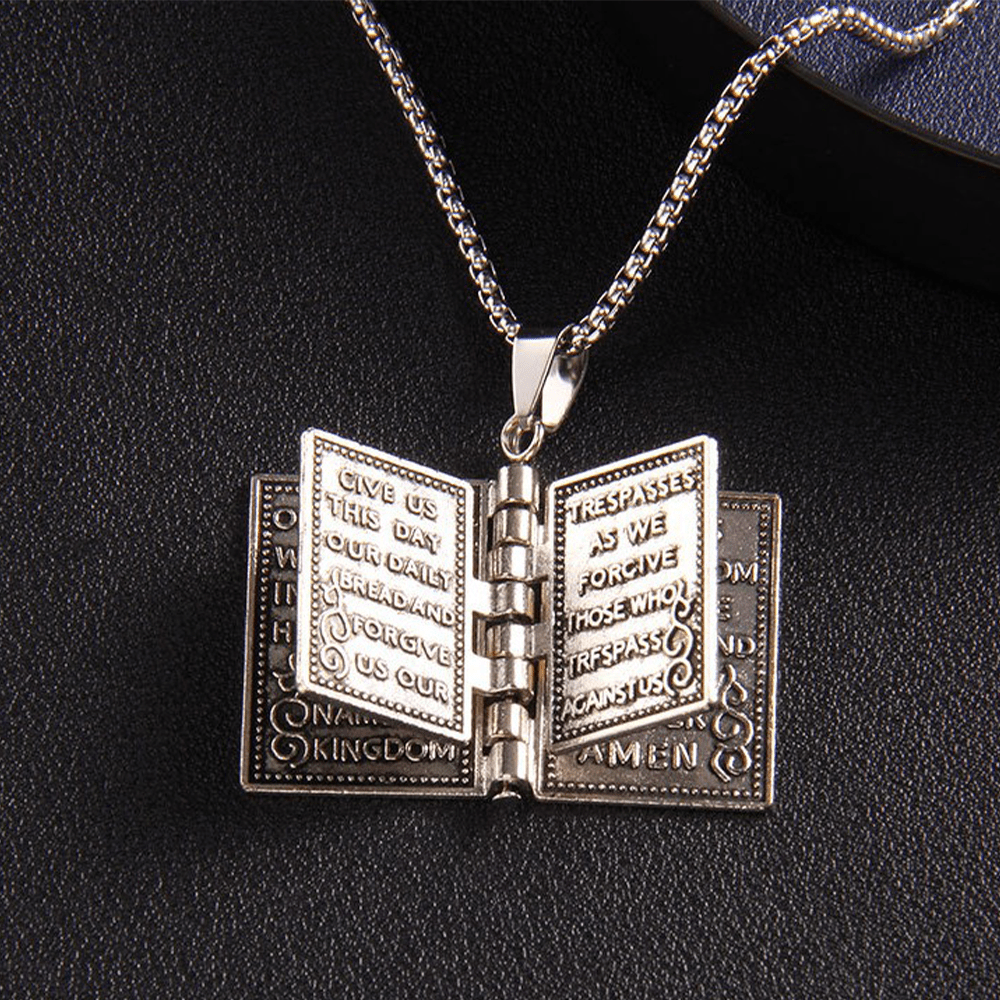 Christianartworkshop Collier de qualité avec pendentif croix tournante et Sainte Bible - image 7