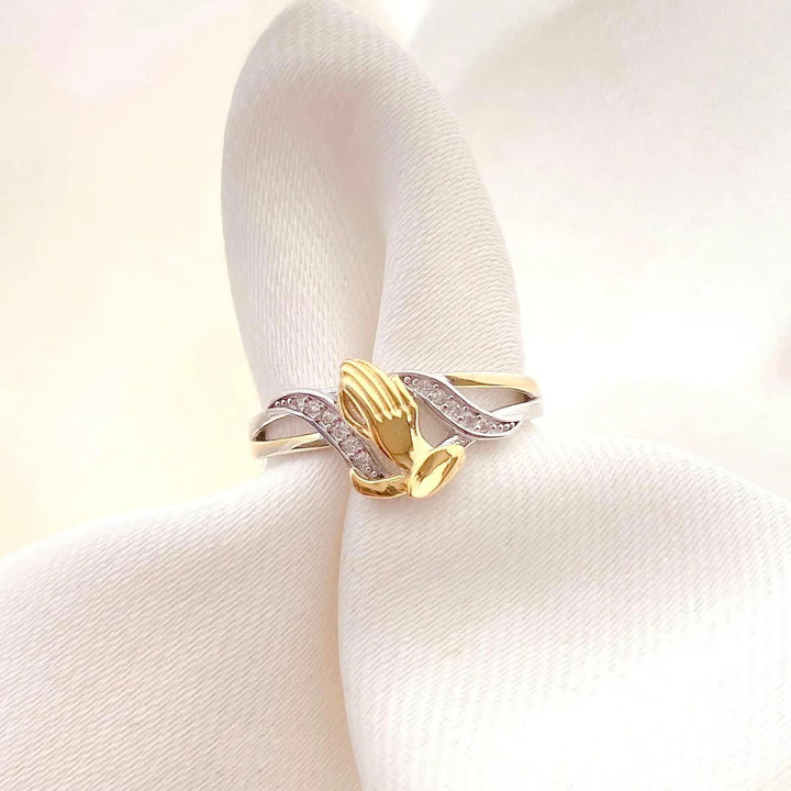 Bague en or et argent « Mains en prière » de Christianartworkshop - image 6