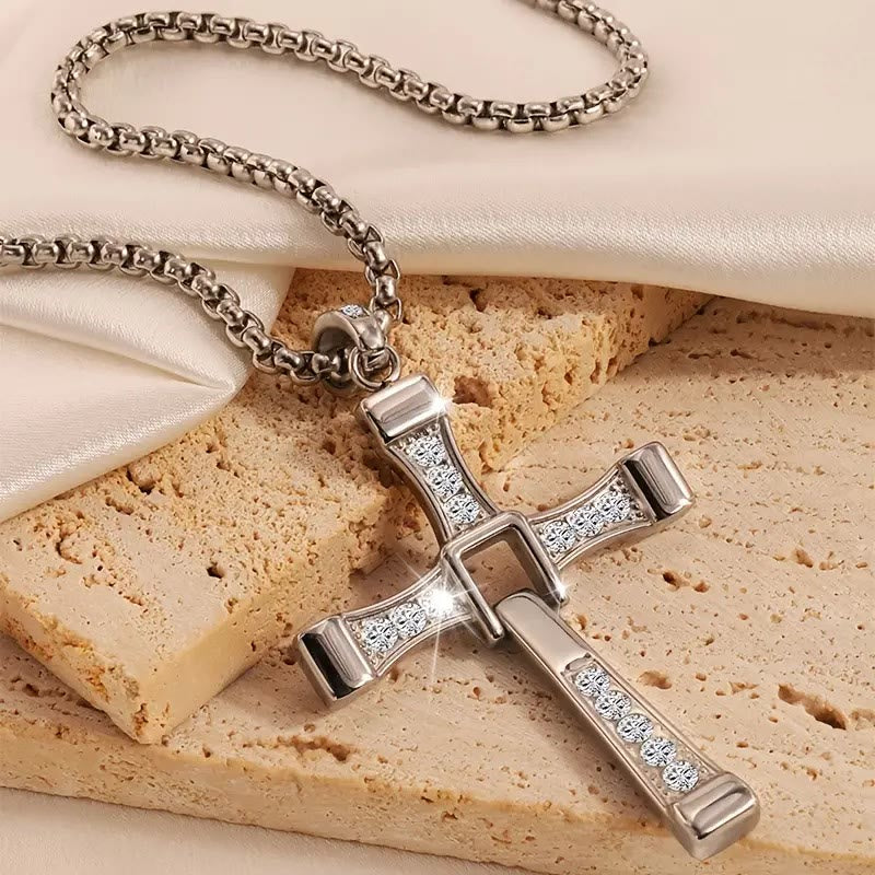 Christianartworkshop Collier pendentif croix en cristal - Argent - image 0