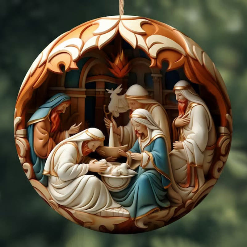 Christianartworkshop Décorations de Noël représentant la Nativité : La naissance de Jésus (6 options) - Style 1 - Céramique - image 3