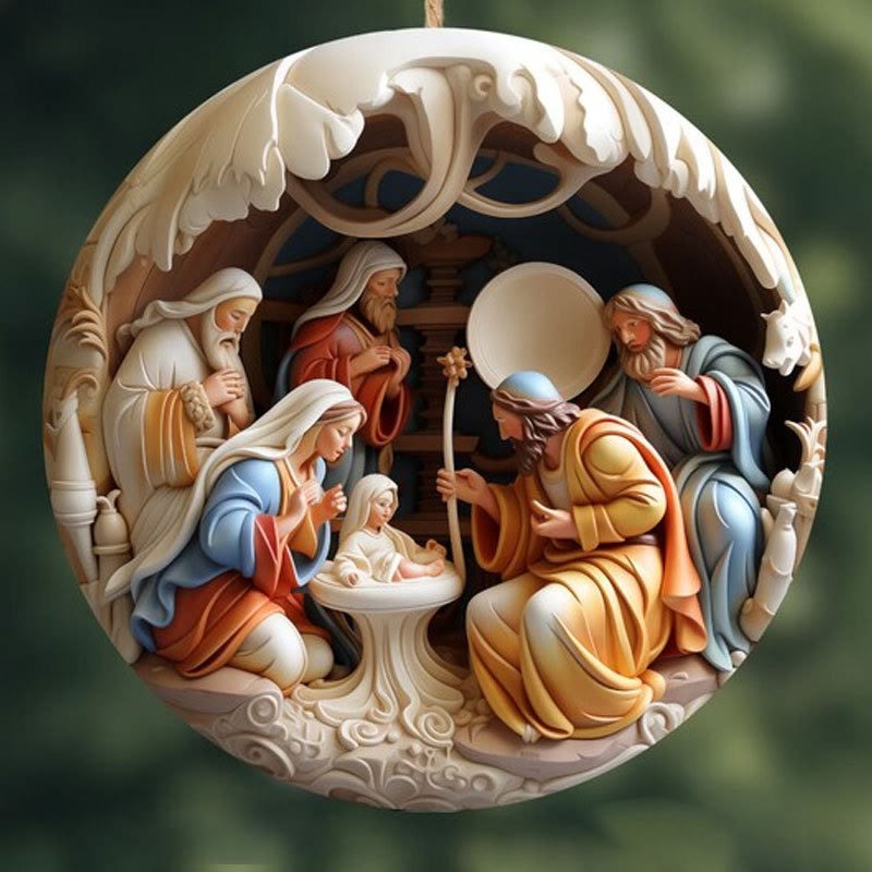 Christianartworkshop Décorations de Noël représentant la Nativité : La naissance de Jésus (6 options) - Style 2 - Céramique - image 5