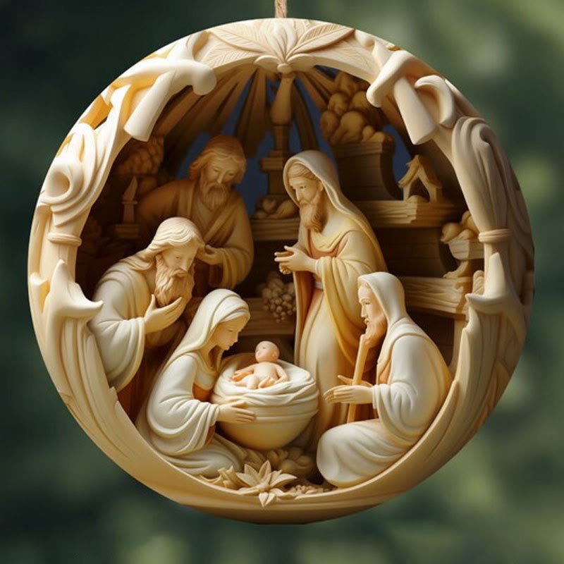 Christianartworkshop Décorations de Noël représentant la Nativité : La naissance de Jésus (6 options) - Style 4 - Céramique - image 7