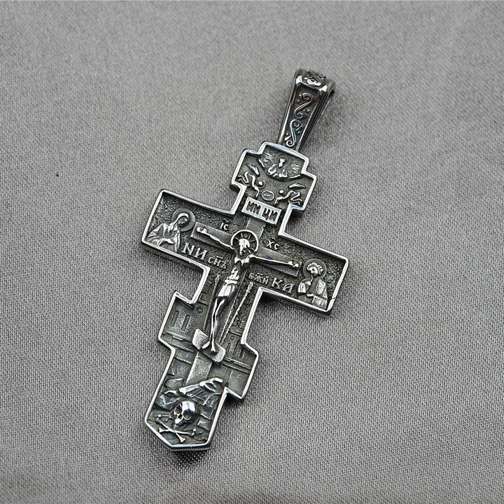 Christianartworkshop LA FOI COMME ARMURE : Collier crucifix orthodoxe avec croix de Jésus - image 5