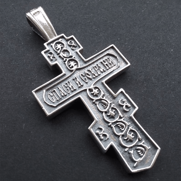 Christianartworkshop LA FOI COMME ARMURE : Collier crucifix orthodoxe avec croix de Jésus - image 3