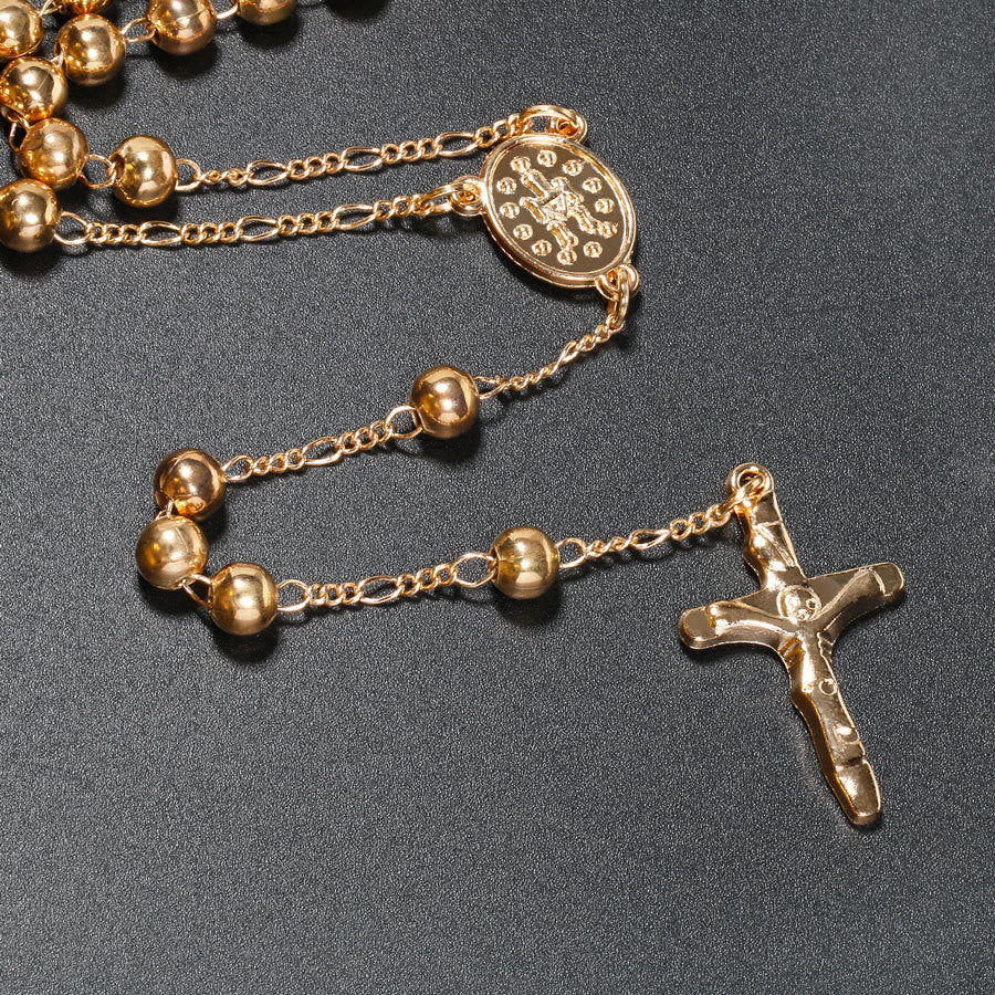 Chapelet chrétien avec longue chaîne en forme de croix de Jésus - image 1