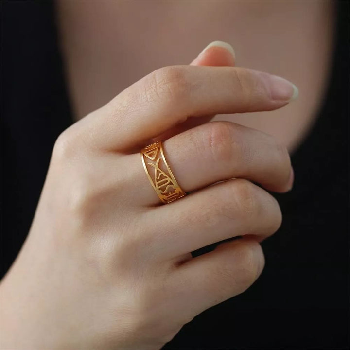 Bague religieuse en titane avec squelette de poisson et Jésus, atelier d'art chrétien - image 3