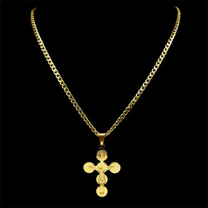 Christianartworkshop Collier pendentif Croix de Saint Benoît - image 2