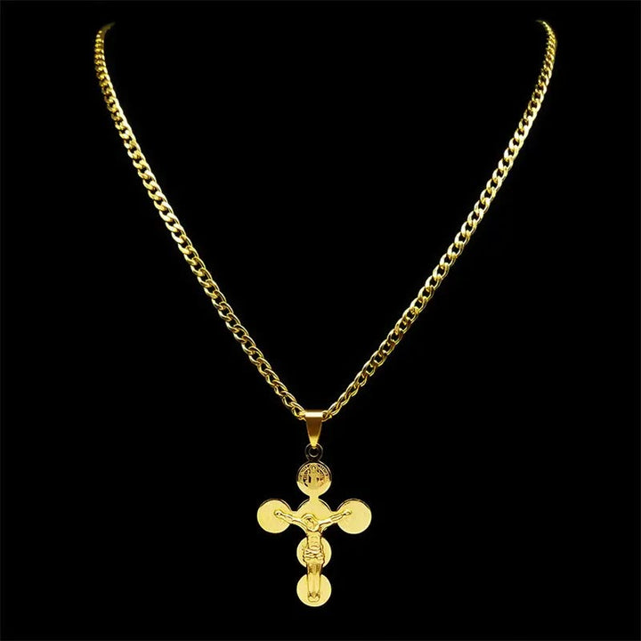 Christianartworkshop Collier pendentif Croix de Saint Benoît - image 2