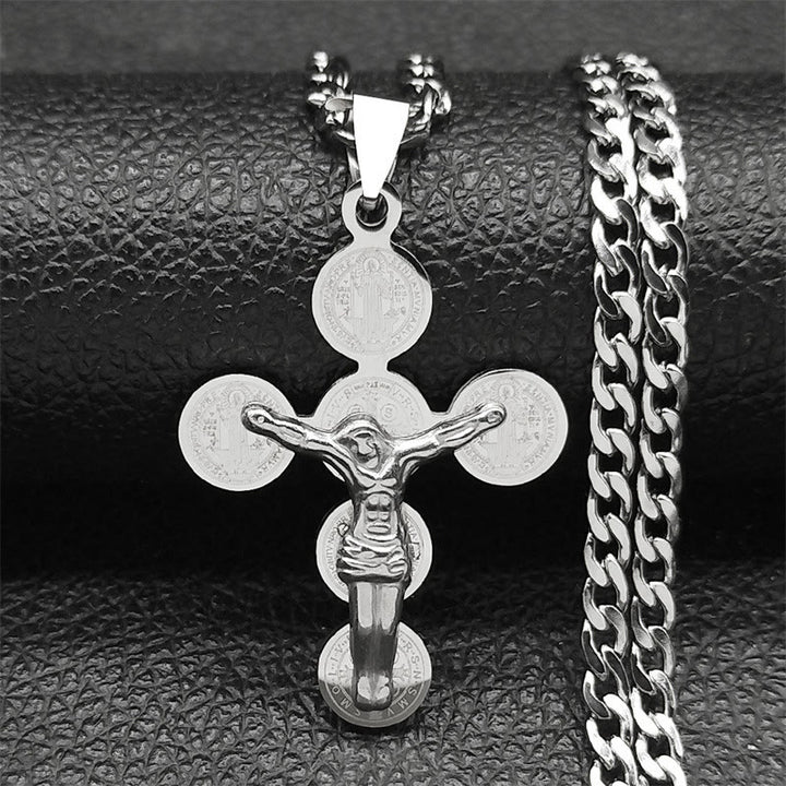 Christianartworkshop Collier pendentif Croix de Saint Benoît - Argent - image 5