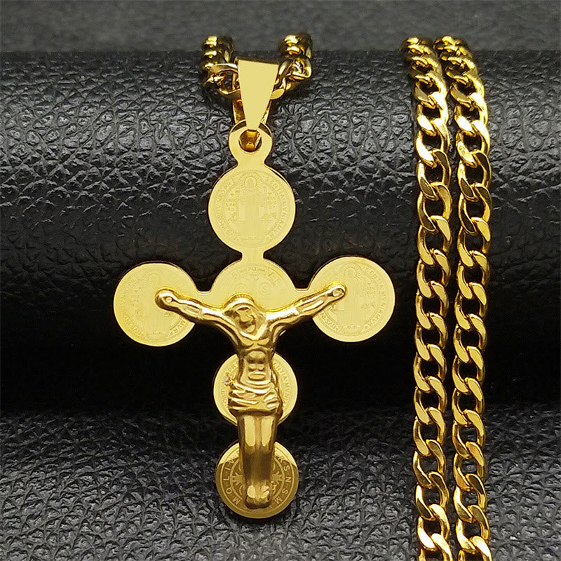 Christianartworkshop Collier pendentif Croix de Saint Benoît - image 1