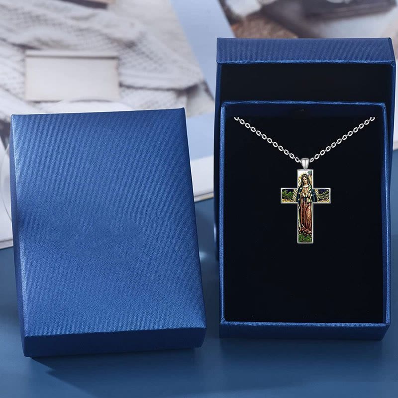 Christianartworkshop Collier pendentif croix de la Vierge Marie - Bijou religieux - image 1