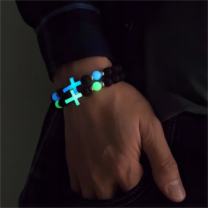Bracelet croix phosphorescent Christianartworkshop - Bleu - image 0