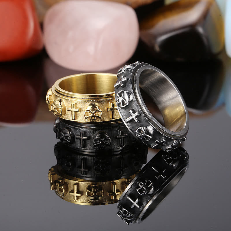 Bague religieuse en forme de tête de mort rotative Christianartworkshop - image 3