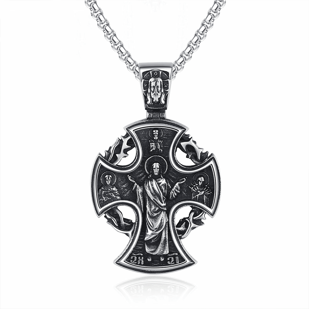 Christianartworkshop Collier Saint Benoît Protecteur et Saint Michel Archange - Argent - image 0