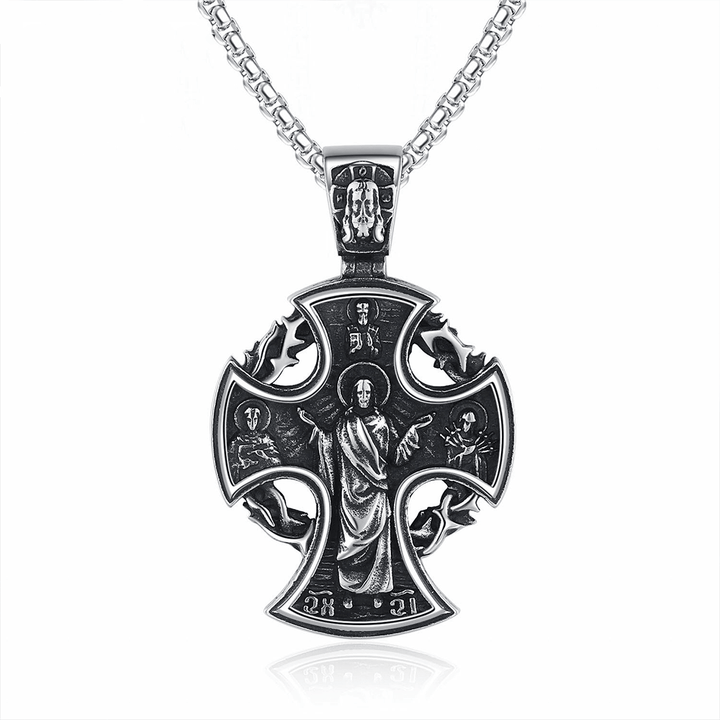 Christianartworkshop Collier Saint Benoît Protecteur et Saint Michel Archange - Argent - image 0
