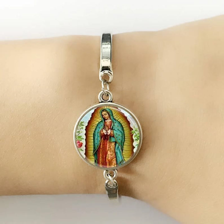 Christianartworkshop Que Dieu bénisse le coffret de bijoux en verre Rose de la Vierge Marie - image 3