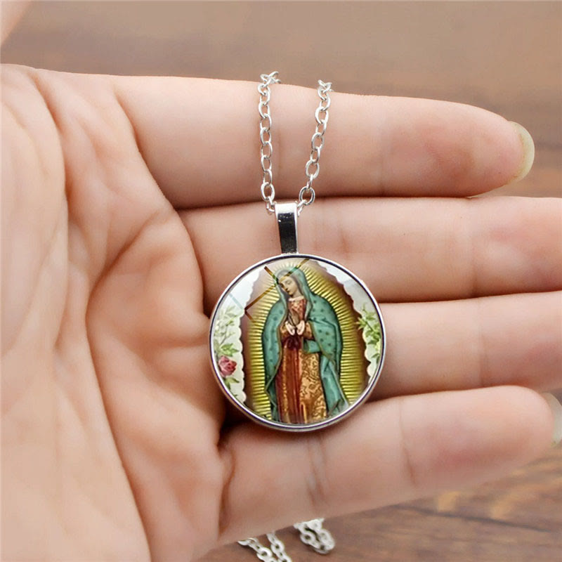 Christianartworkshop Que Dieu bénisse le coffret de bijoux en verre Rose de la Vierge Marie - image 1