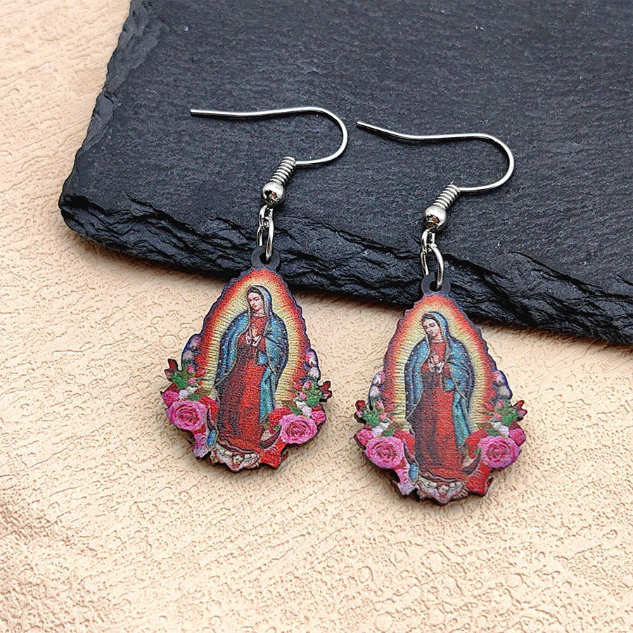 Christianartworkshop Boucles d'oreilles colorées Notre-Dame de Guadalupe Vierge Marie - Notre Dame - image 0