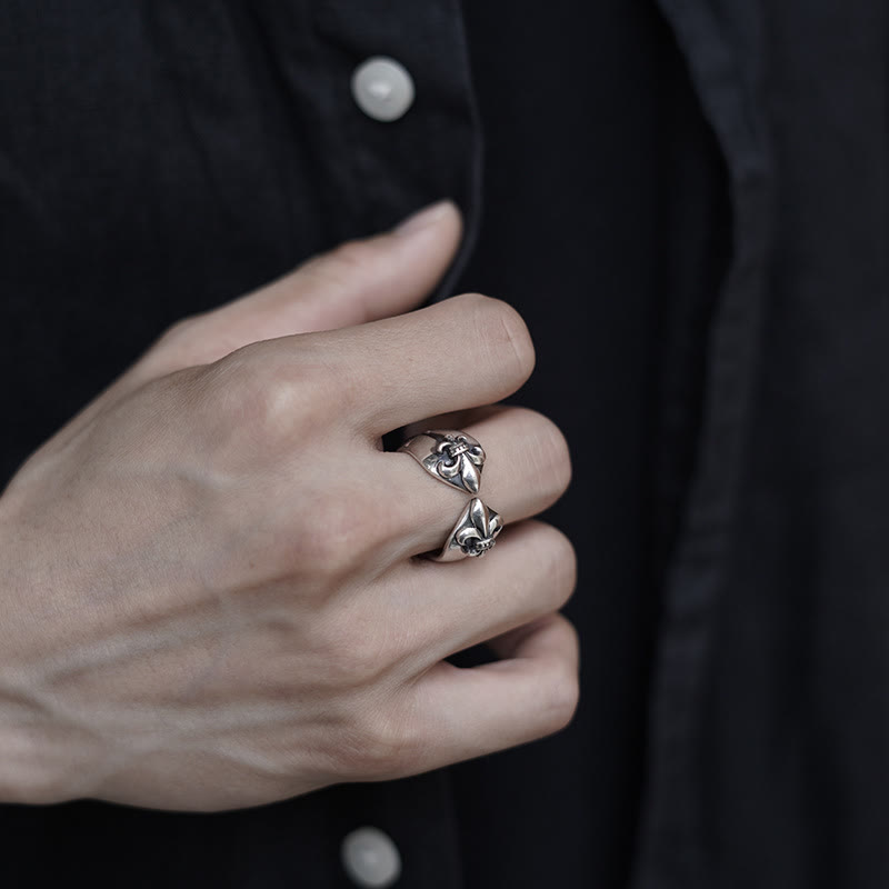 Bague ajustable croix iris médiévale rétro Christianartworkshop - image 6