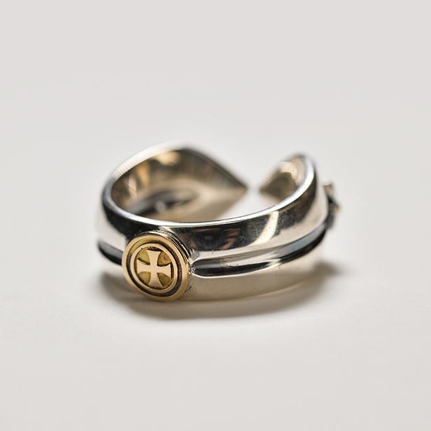 Bague croix iris médiévale rétro Christianartworkshop - US 8 - image 0
