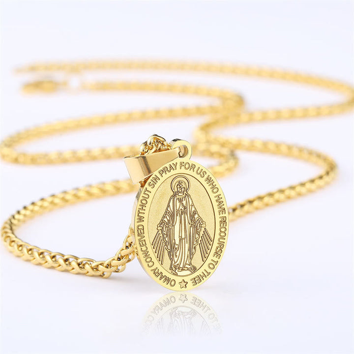 Christianartworkshop Pendentif Miraculeux Marie Collier religieux - Doré - image 0