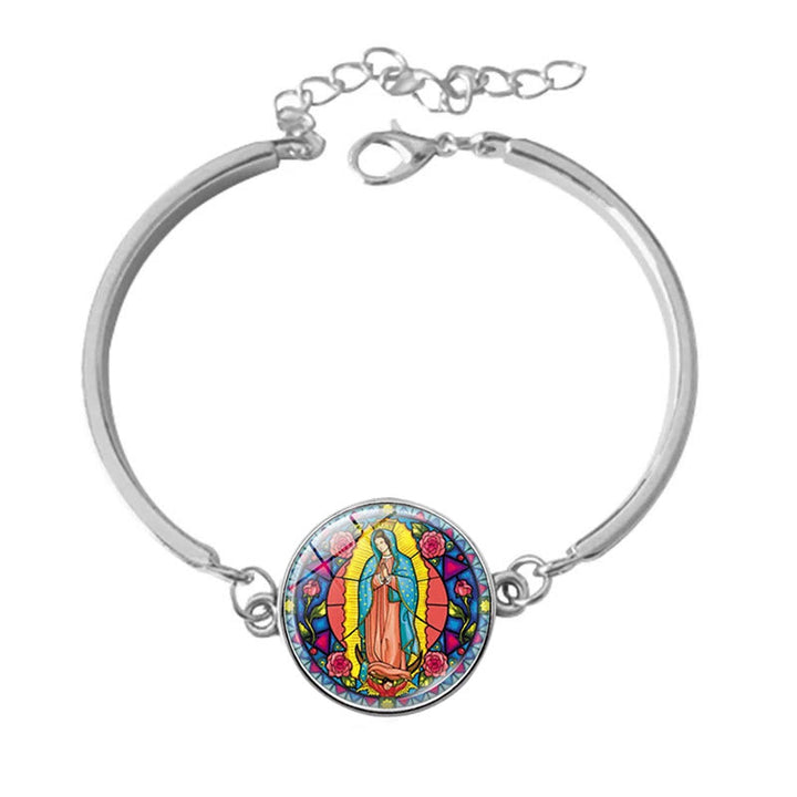Christianartworkshop Ensemble de bijoux religieux en verre Sainte-Marie Notre-Dame - image 7