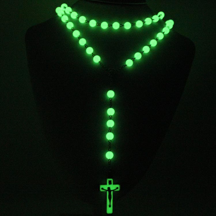Chapelet crucifix lumineux phosphorescent - image 1