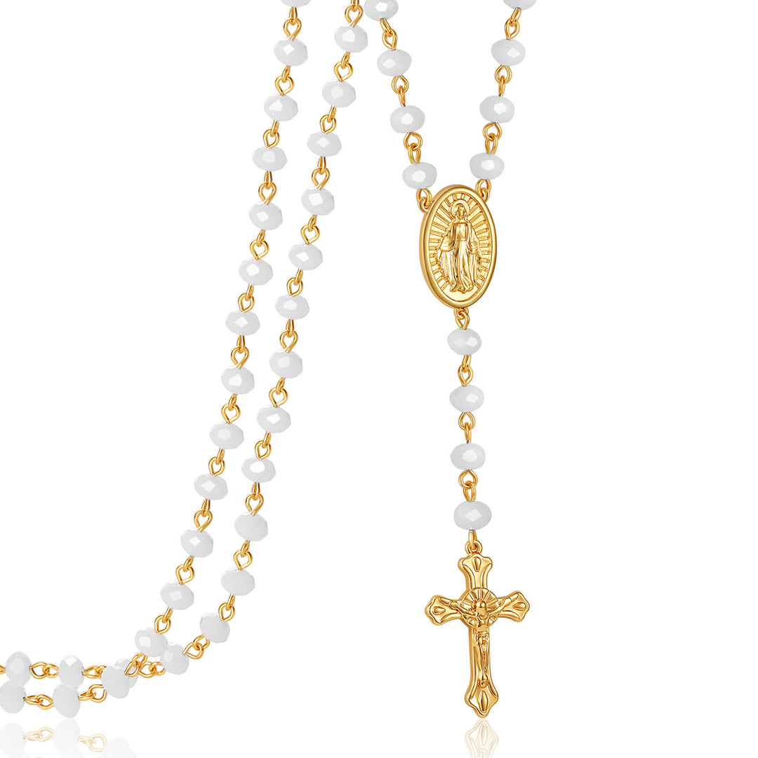 Christianartworkshop Collier avec pendentif médaille et crucifix de la Vierge Marie - image 14