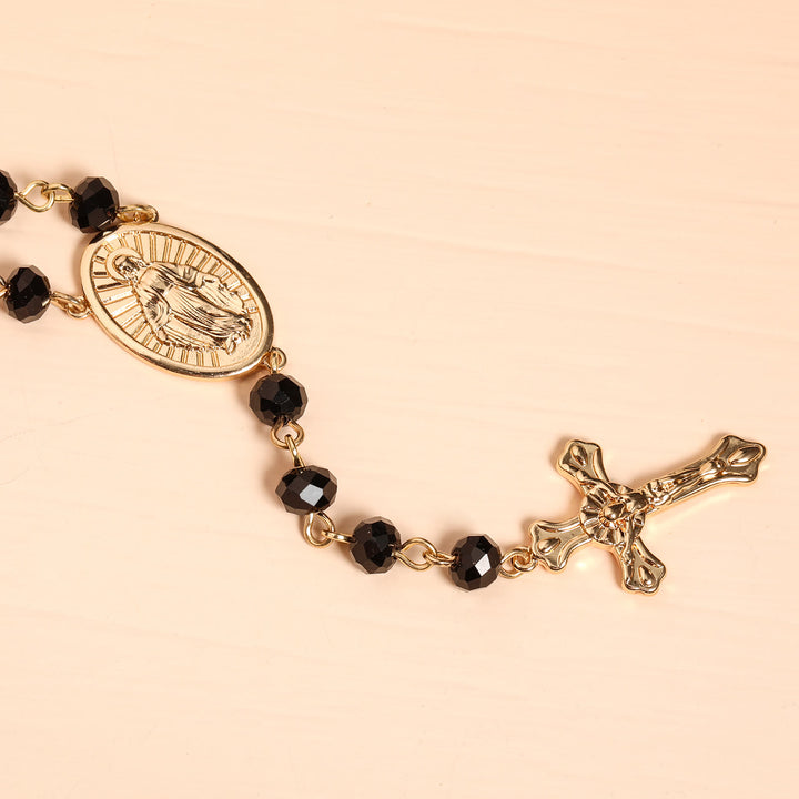 Christianartworkshop Collier avec pendentif médaille et crucifix de la Vierge Marie - image 1